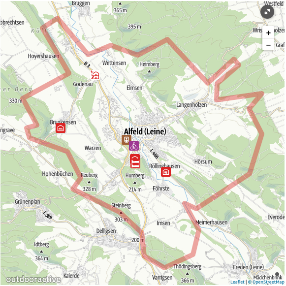 Alfeld auf einer outdooractive.com Karte