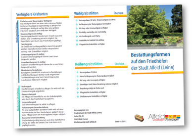 Über die Bestattungsformen informiert ein neuer Flyer