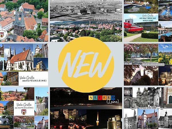 Collage der neuen Postkarten Stadt Alfeld (Leine)