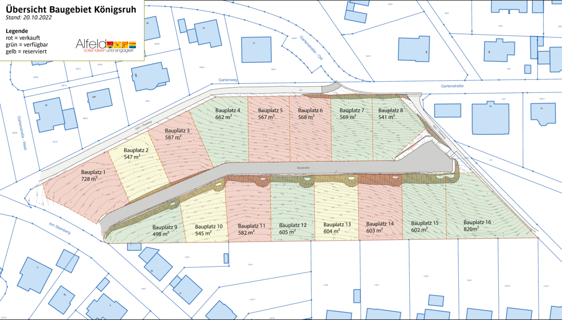 Plan des Baugebietes Königsruh