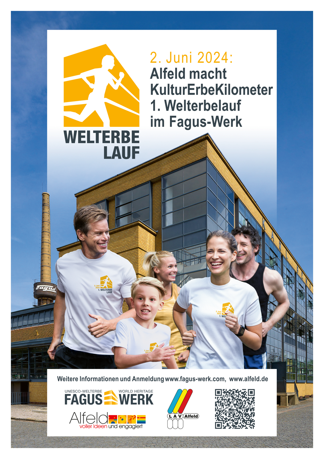 Plakat Alfeld macht KulturErbeKilometer- 1. Welterbelauf im Fagus-Werk Plakat Alfeld macht KulturErbeKilometer- 1. Welterbelauf im Fagus-Werk