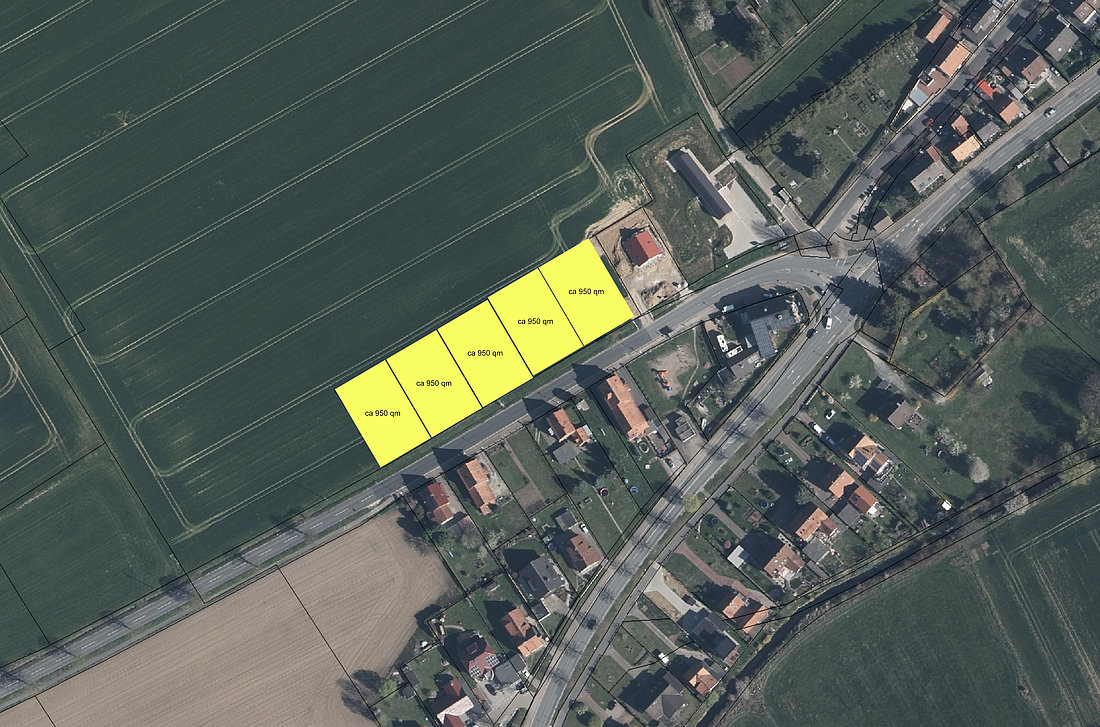Skizze der Bauplätze Wegelange in Wispenstein