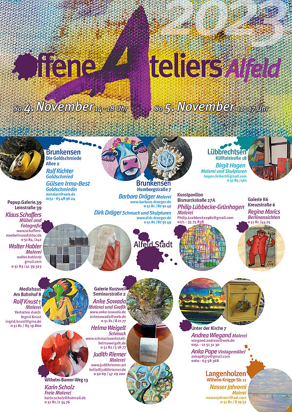 Flyer "Offene Ateliers Alfeld 2023"