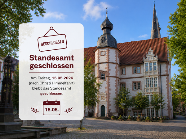 Standesamt geschlossen am 15.05.26