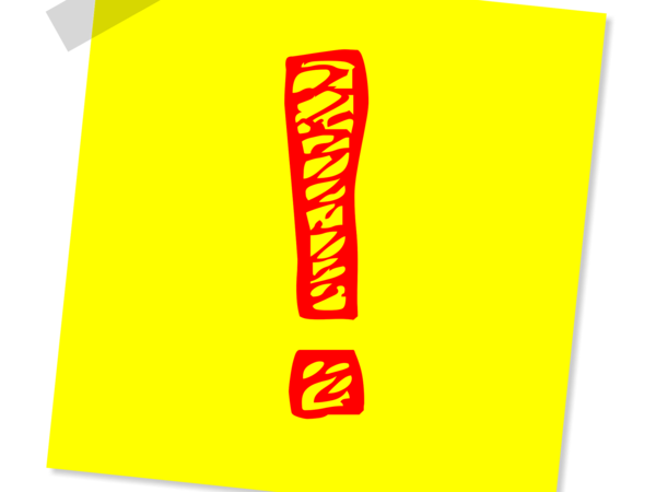 Ein Ausrufezeichen auf einem gelben Notizzettel © maklay62 - pixabay.com