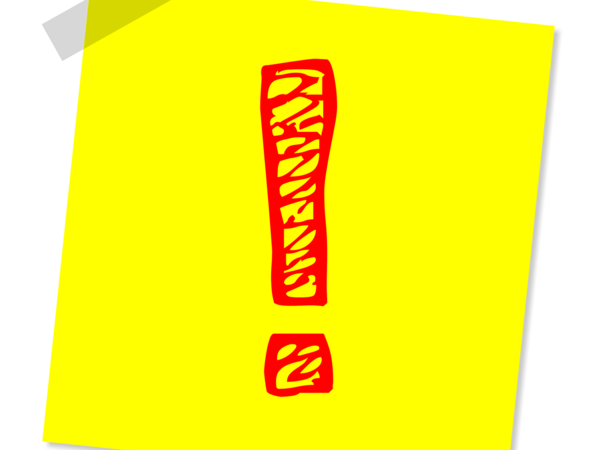 Ein Ausrufezeichen auf einem gelben Notizzettel © maklay62 - pixabay.com