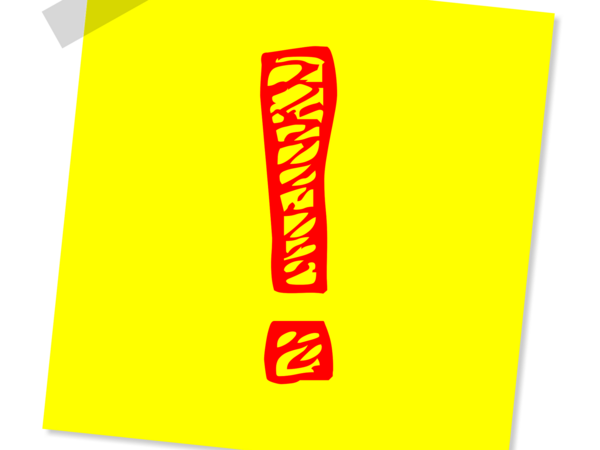 Ein Ausrufezeichen auf einem gelben Notizzettel © maklay62 - pixabay.com