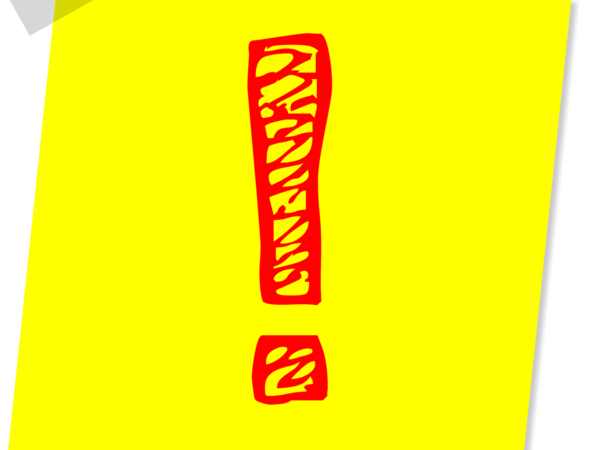 Ein Ausrufezeichen auf einem gelben Notizzettel © maklay62 - pixabay.com