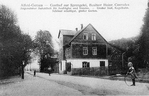 Die Gaststätte Sprengelei im Jahr 1907 - eine Postkarte © privat Die Gaststätte Sprengelei im Jahr 1907 - eine Postkarte © privat