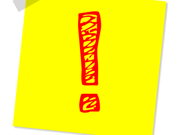 Ein Ausrufezeichen auf einem gelben Notizzettel © maklay62 - pixabay.com